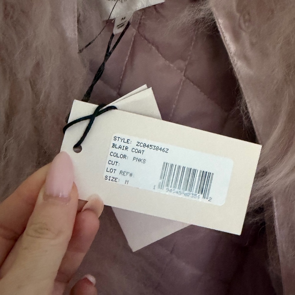 NWT Cinq a sept Blair baby pink Mongolian fur coat - Picture 8 of 10